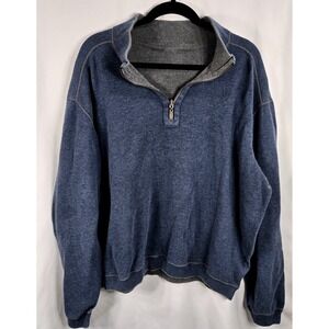 Carnoustie Blue Quarter Zip Pullover Sweater Mens Long Sleeve Golf Knit Top‎ XL